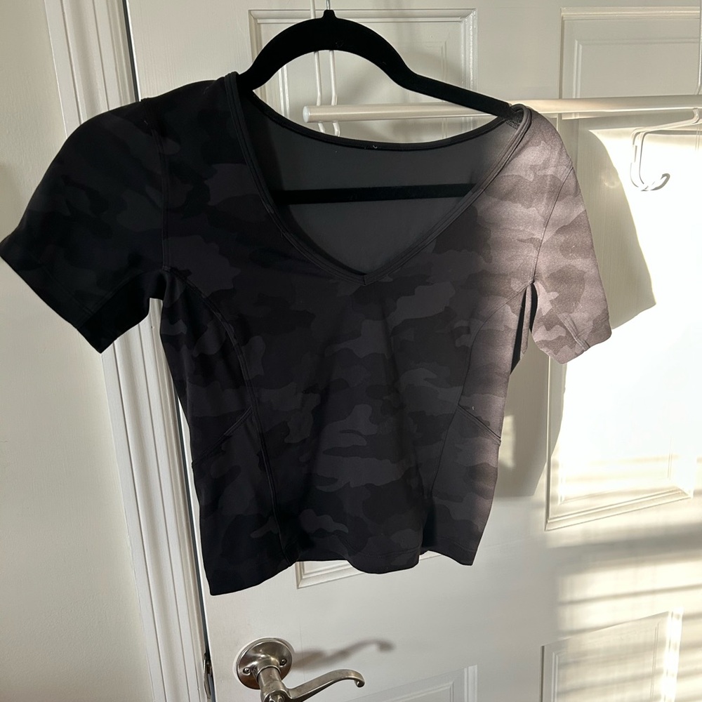 lululemon athletica Black Camo Short Sleeve Tee